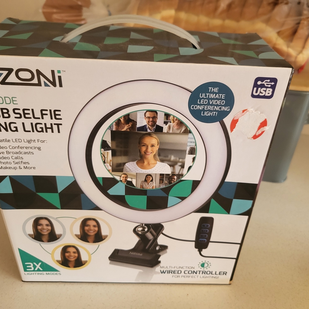 NEW in Box-Nizoni USB Selfie Ring Light  3 LIGHTING Modes